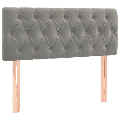 Letto a Molle con Materasso e LED Grigio Chiaro 90x190 cm Velluto
