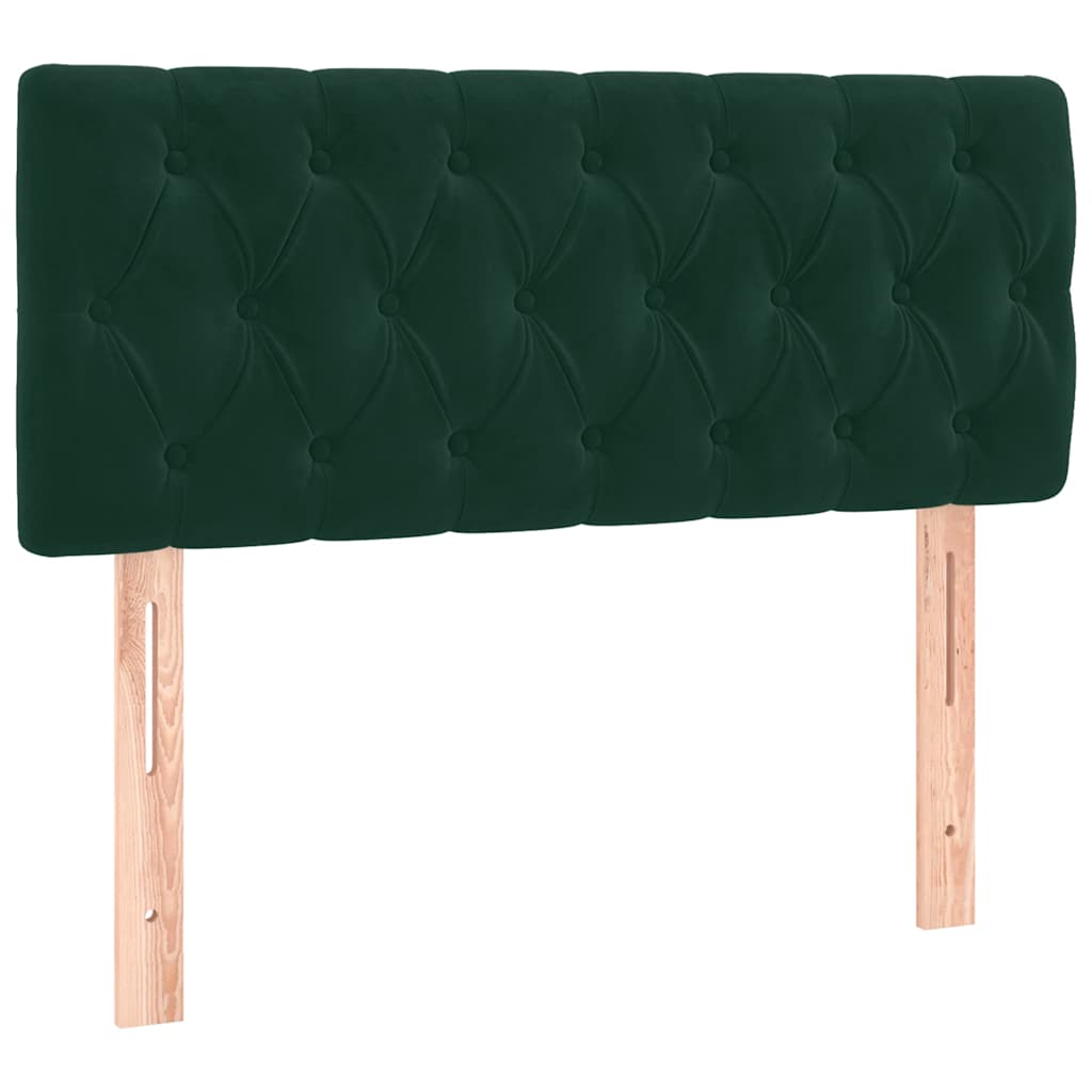 Letto a Molle con Materasso e LED Verde Scuro 90x190 cm Velluto | homemem39