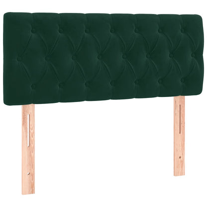 Letto a Molle con Materasso e LED Verde Scuro 90x190 cm Velluto | homemem39
