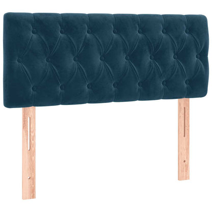 Letto a Molle con Materasso e LED Blu Scuro 90x190cm in Velluto