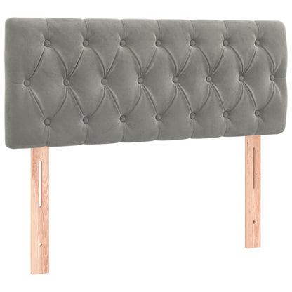 Letto a Molle con Materasso e LED Grigio Chiaro 90x200 cm Velluto - homemem39