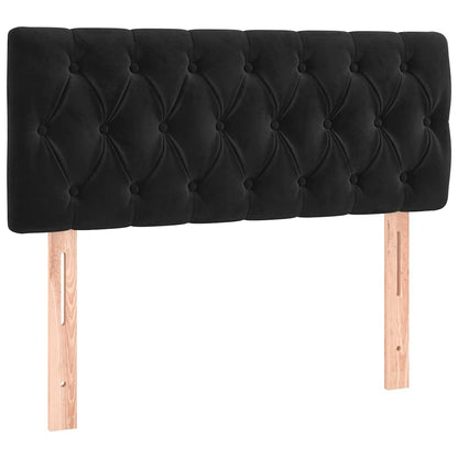 Letto a Molle con Materasso e LED Nero 90x200 cm in Velluto