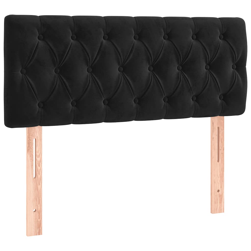 Letto a Molle con Materasso e LED Nero 100x200 cm in Velluto