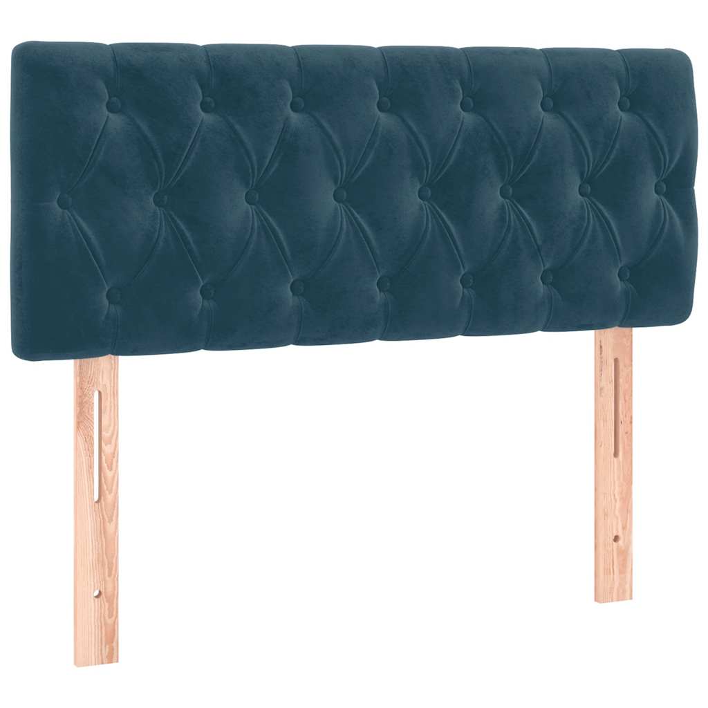Letto a Molle con Materasso e LED Blu Scuro 120x200cm