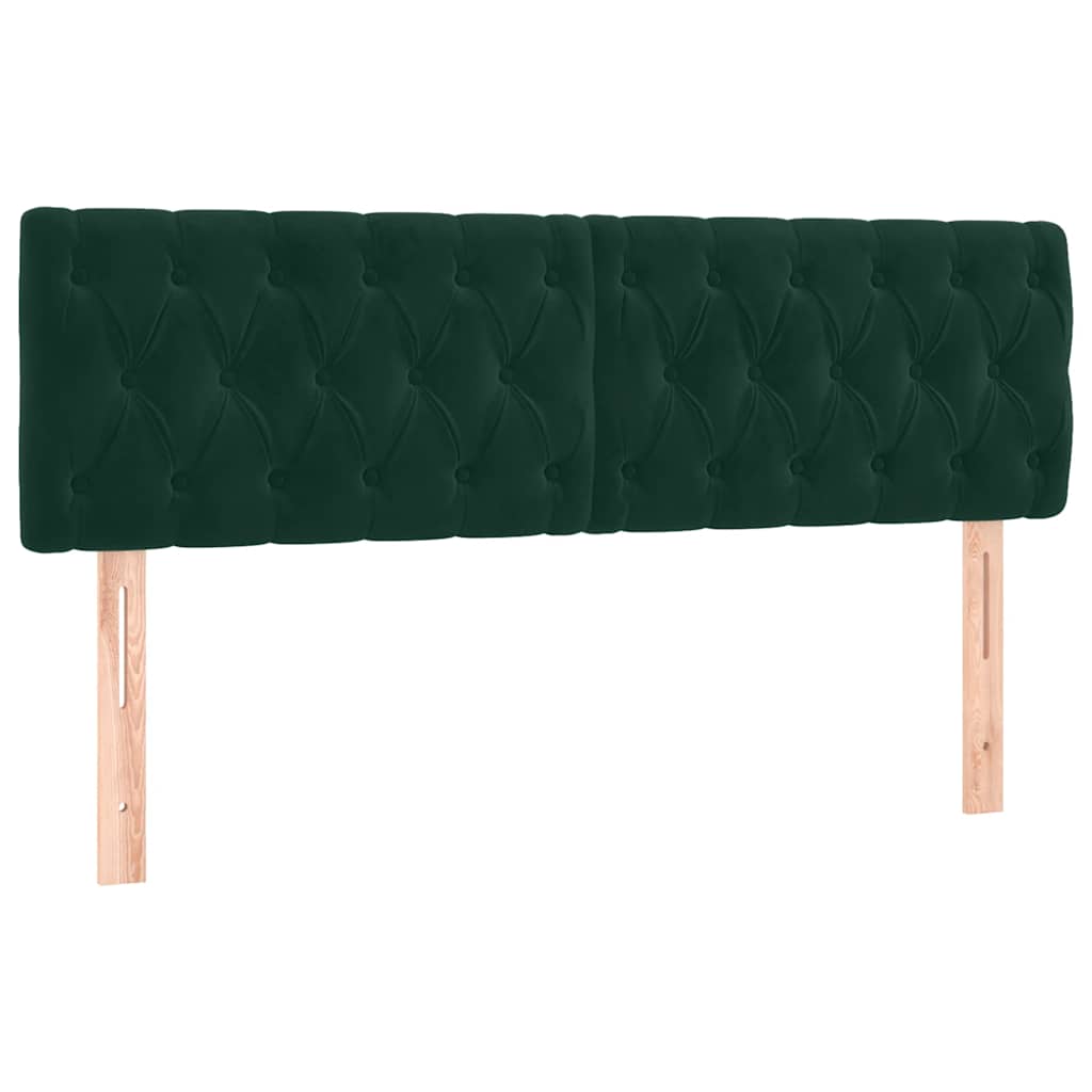 Letto a Molle con Materasso e LED Verde Scuro 140x190cm Velluto