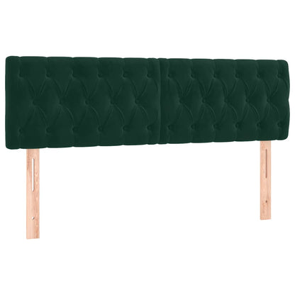 Letto a Molle con Materasso e LED Verde Scuro 140x190cm Velluto