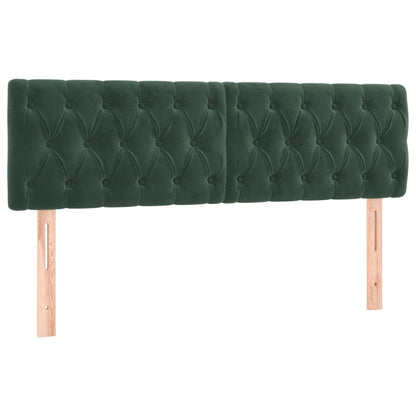 Letto a Molle con Materasso e LED Verde Scuro 140x190cm Velluto - homemem39