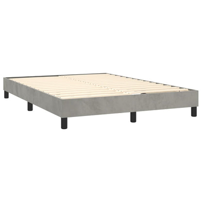 Letto a Molle con Materasso e LED Grigio Chiaro 140x200 cm Velluto - homemem39