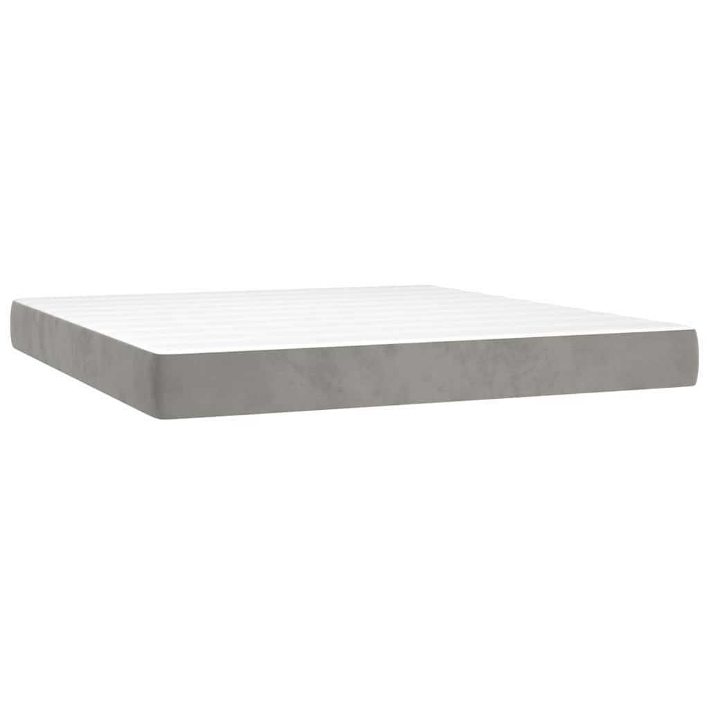Letto a Molle con Materasso e LED Grigio Chiaro 180x200 cm