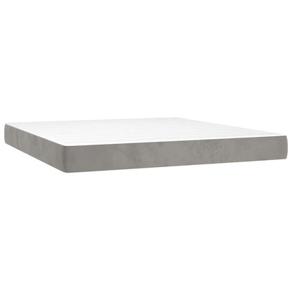 Letto a Molle con Materasso e LED Grigio Chiaro 180x200 cm