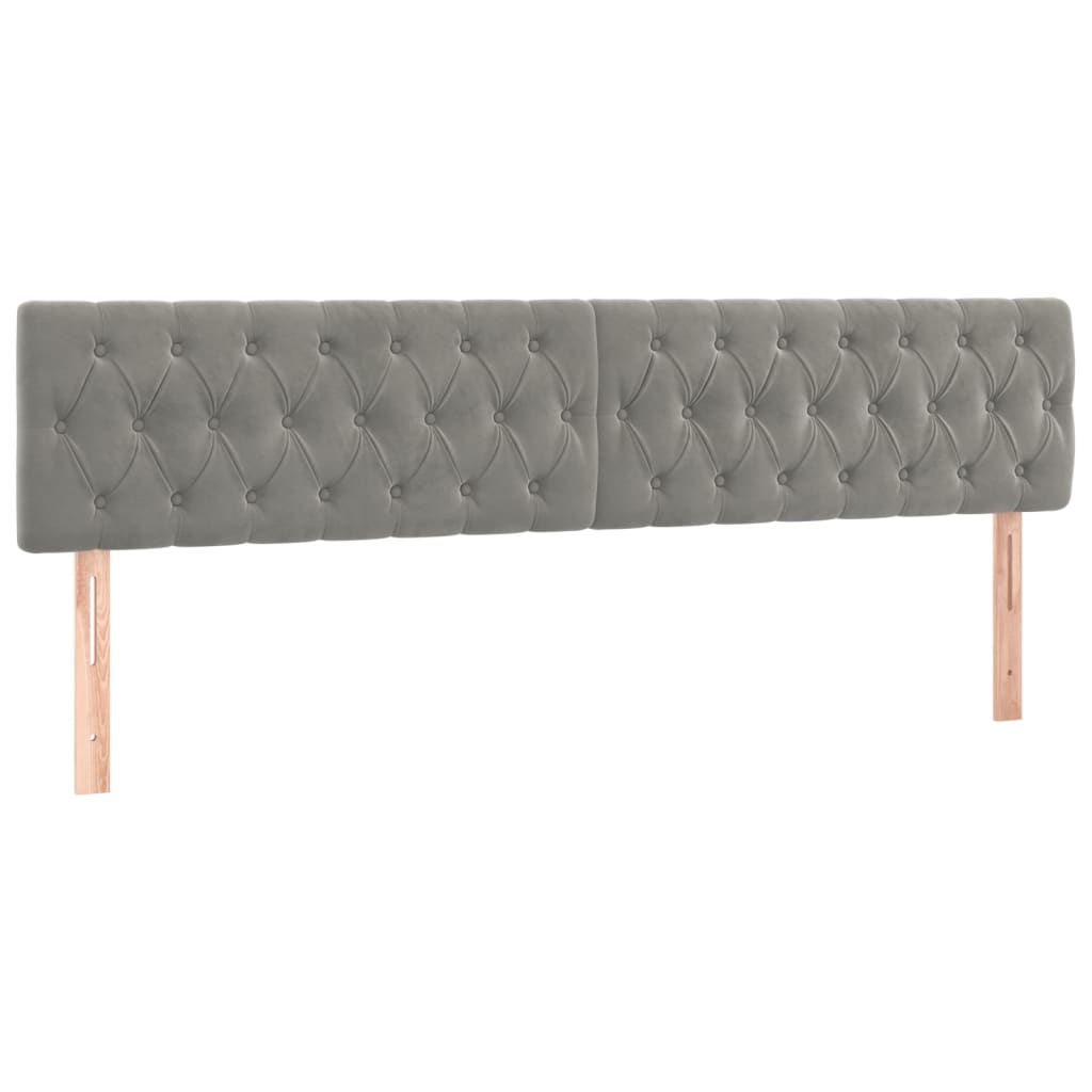 Letto a Molle con Materasso e LED Grigio Chiaro 180x200 cm Velluto