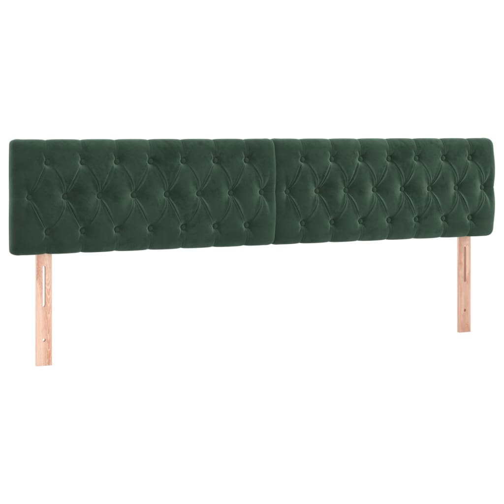 Letto a Molle con Materasso e LED Verde Scuro 180x200cm Velluto