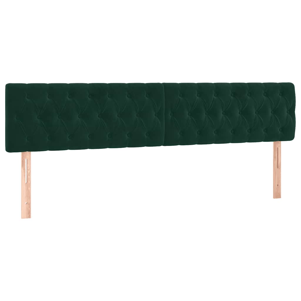 Letto a Molle con Materasso e LED Verde Scuro 200x200cm Velluto