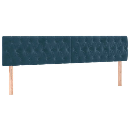 Letto a Molle con Materasso e LED Blu Scuro 200x200 cm