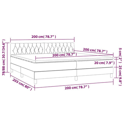 Letto a Molle con Materasso e LED Blu Scuro 200x200 cm | homemem39