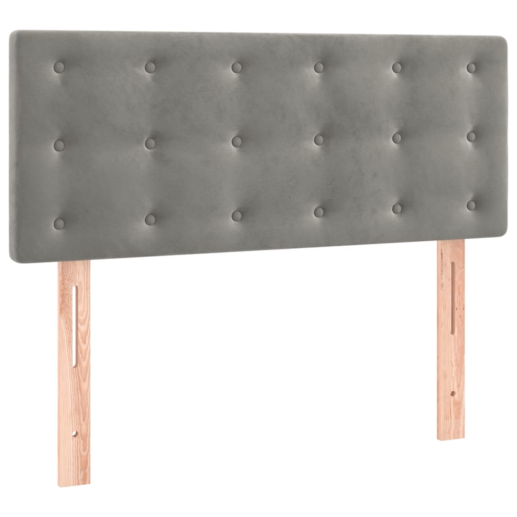 Letto a Molle con Materasso e LED Grigio Chiaro 80x200 cm Velluto - homemem39