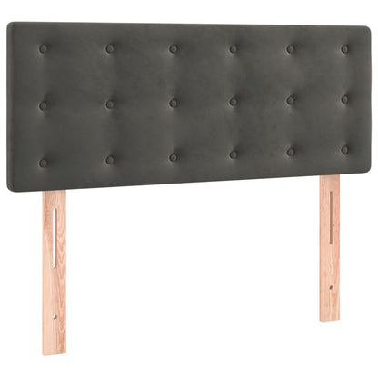 Letto a Molle con Materasso e LED Grigio Scuro 80x200cm Velluto