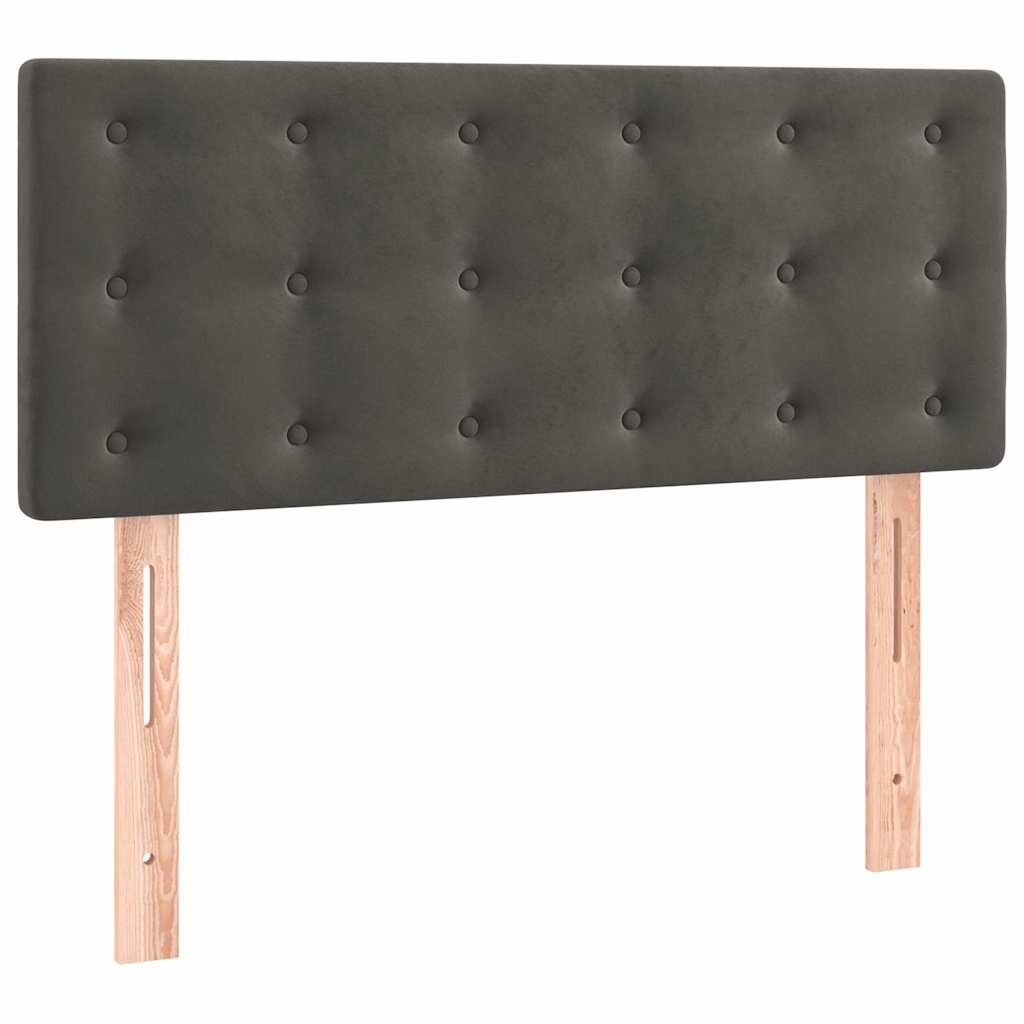 Letto a Molle con Materasso e LED Grigio Scuro 80x200cm Velluto