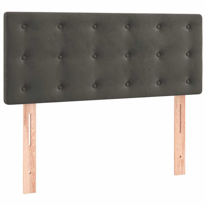 Letto a Molle con Materasso e LED Grigio Scuro 80x200cm Velluto