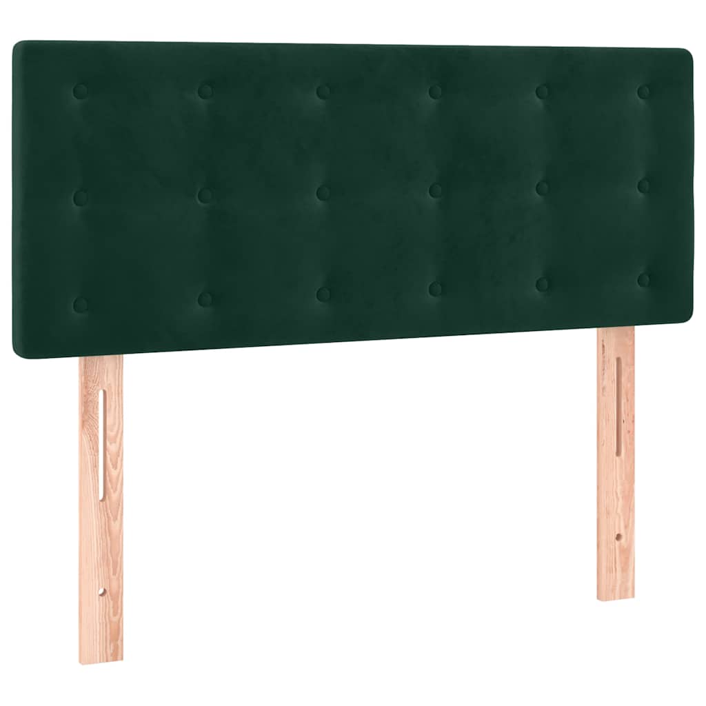 Letto a Molle con Materasso e LED Verde Scuro 80x200cm Velluto
