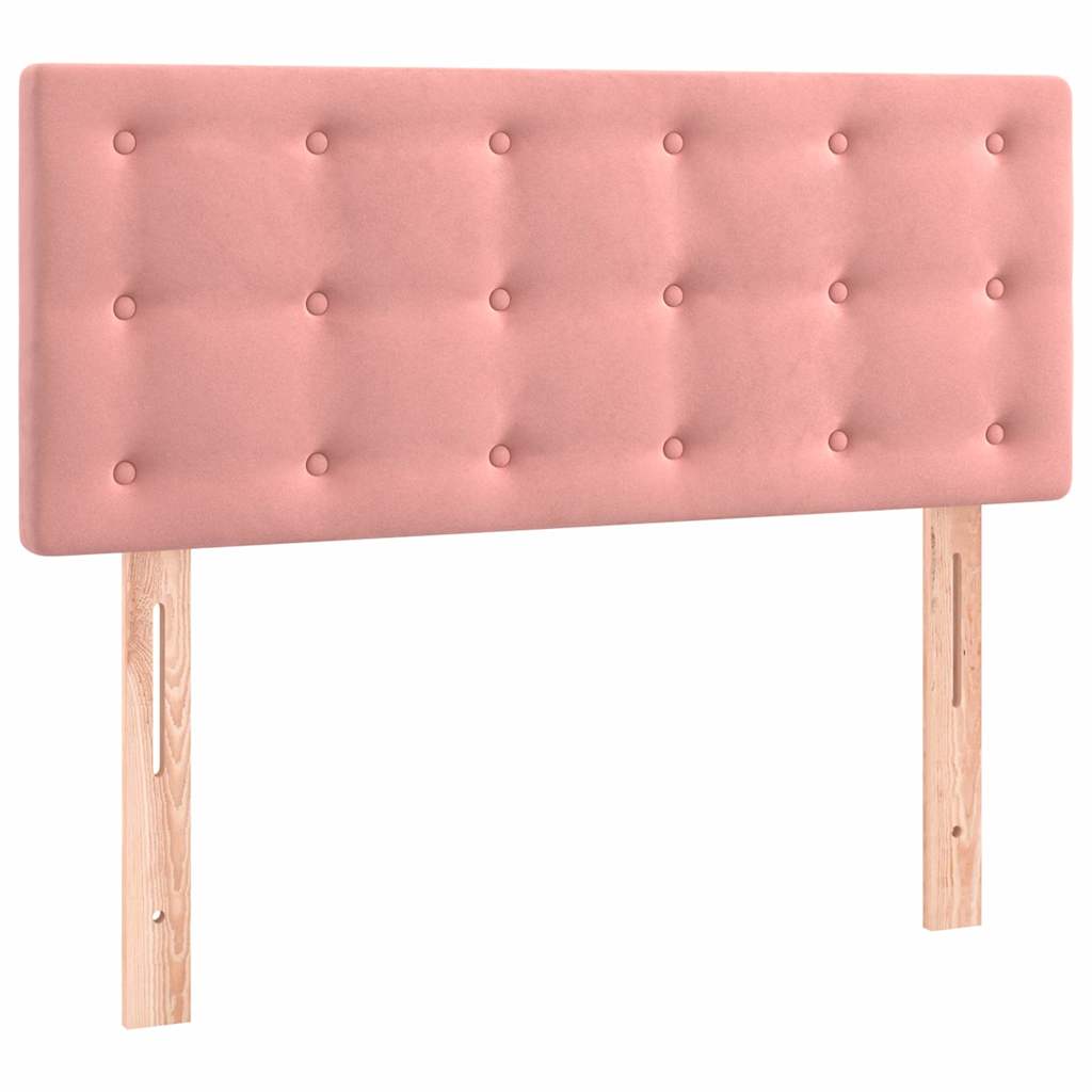 Letto a Molle con Materasso e LED Rosa 80x200 cm in Velluto