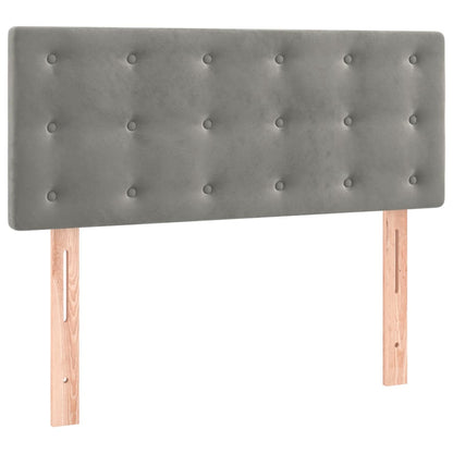 Letto a Molle con Materasso e LED Grigio Chiaro 90x190 cm Velluto
