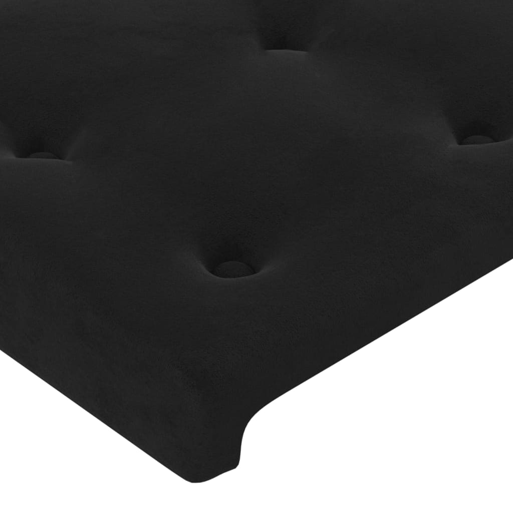 Letto a Molle con Materasso e LED Nero 90x190 cm in Velluto - homemem39