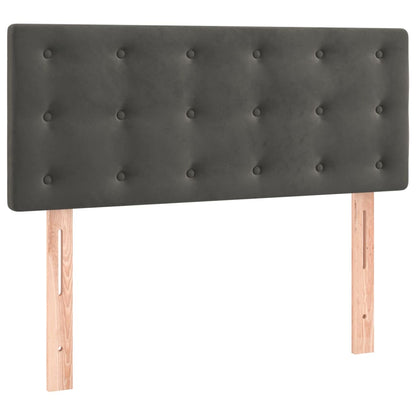 Letto a Molle con Materasso e LED Grigio Scuro 90x200cm Velluto