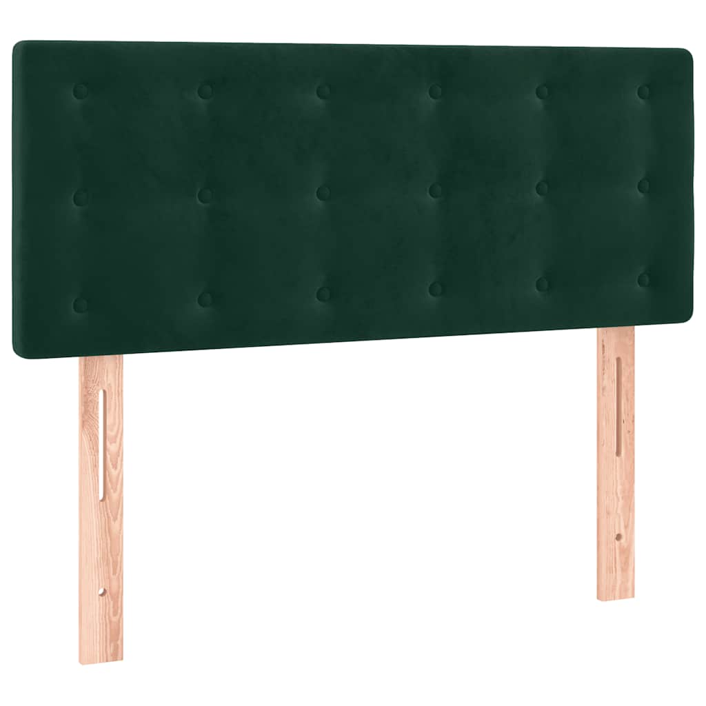 Letto a Molle con Materasso e LED Verde Scuro 90x200cm Velluto | homemem39