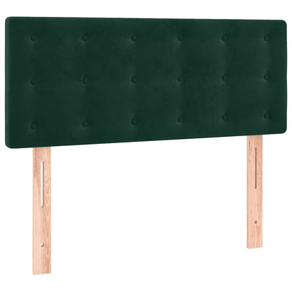 Letto a Molle con Materasso e LED Verde Scuro 90x200cm Velluto