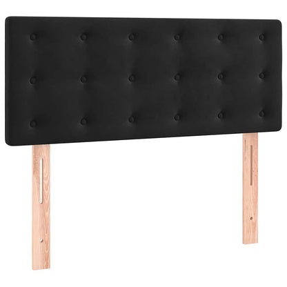 Letto a Molle con Materasso e LED Nero 100x200 cm in Velluto