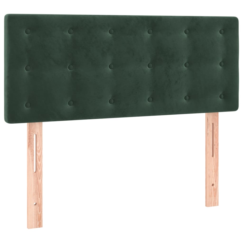 Letto a Molle con Materasso e LED Verde Scuro 100x200cm Velluto - homemem39