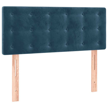 Letto a Molle con Materasso e LED Blu Scuro 100x200 cm