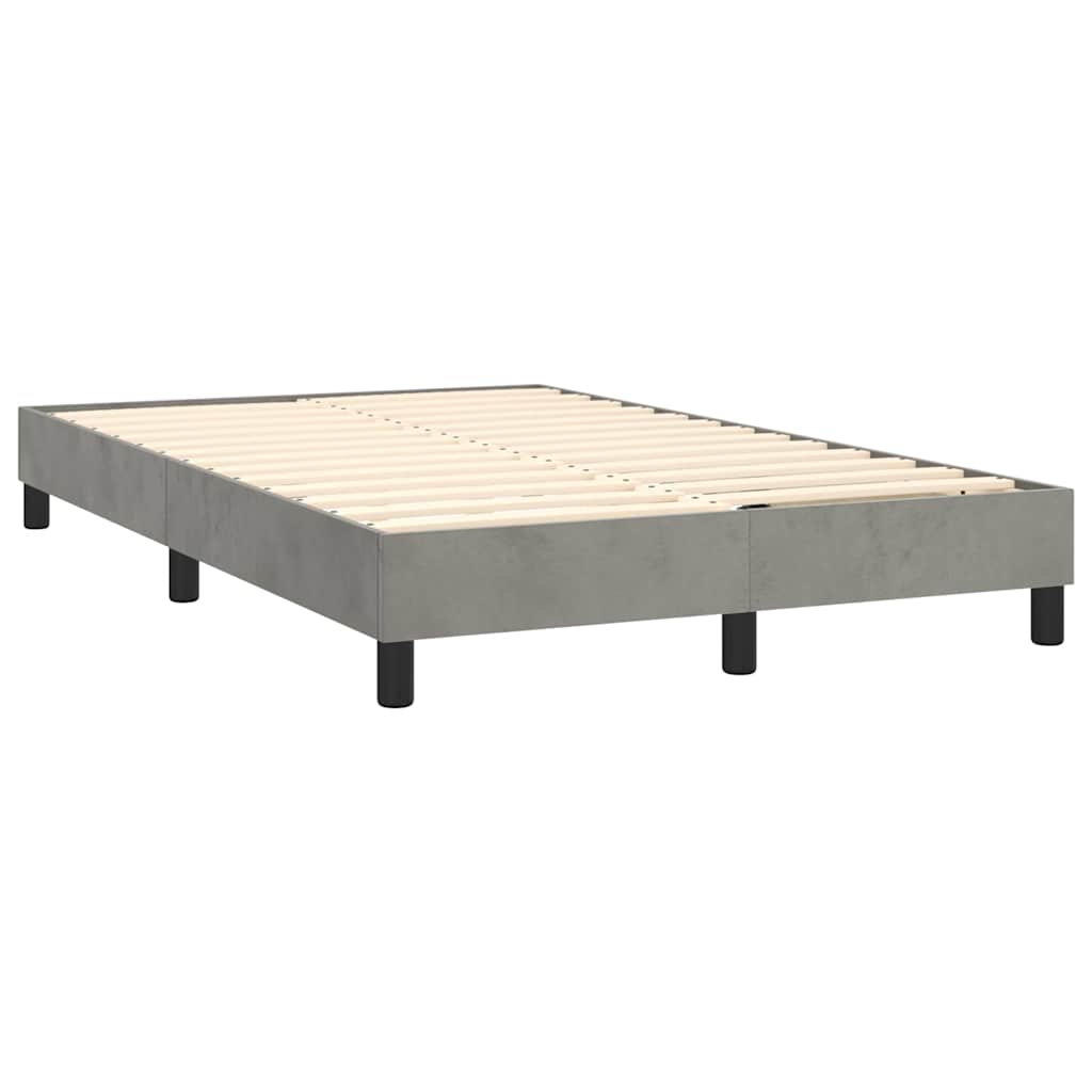 Letto a Molle con Materasso e LED Grigio Chiaro 120x200 cm