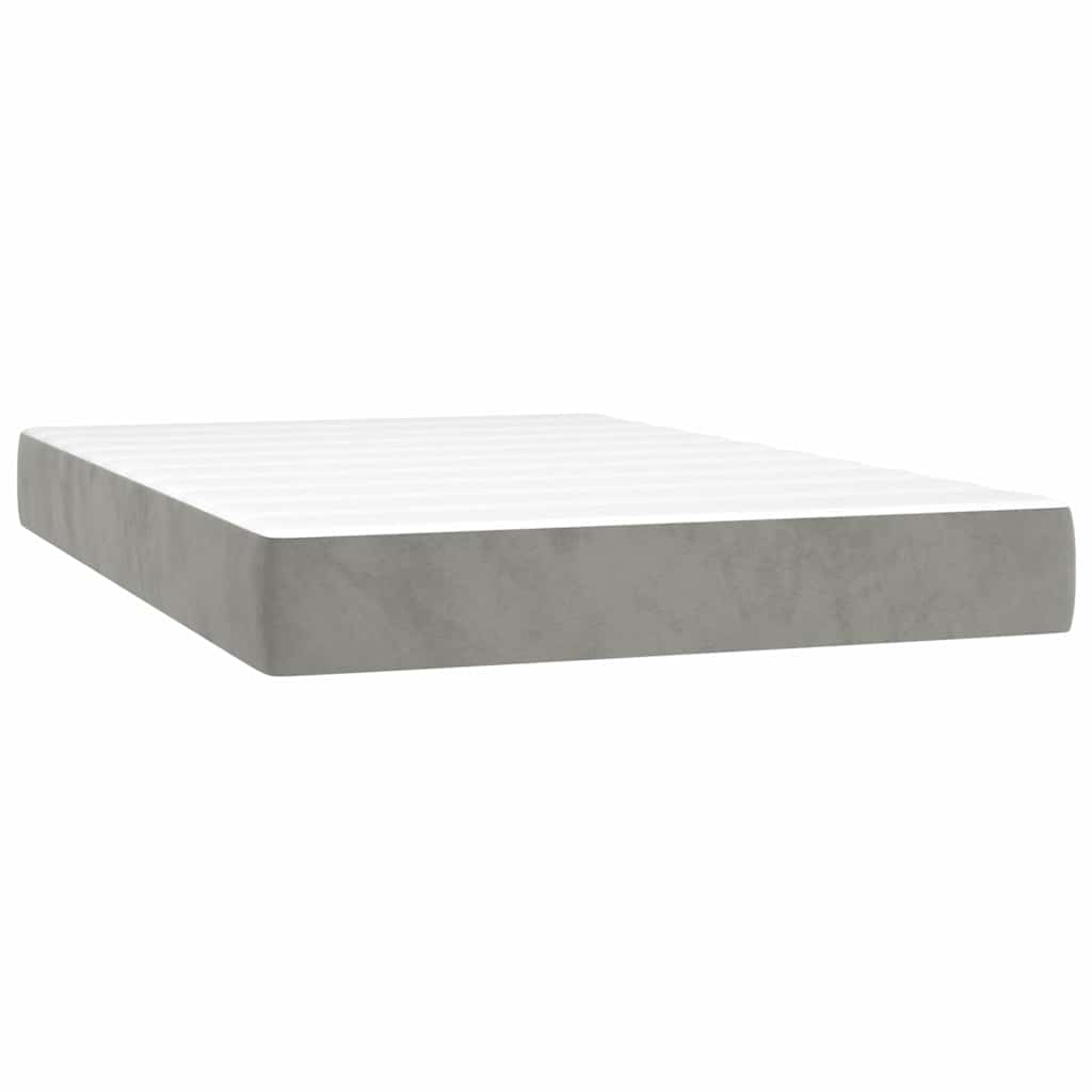 Letto a Molle con Materasso e LED Grigio Chiaro 120x200 cm