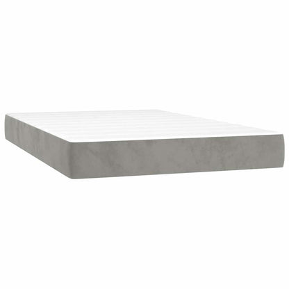 Letto a Molle con Materasso e LED Grigio Chiaro 120x200 cm