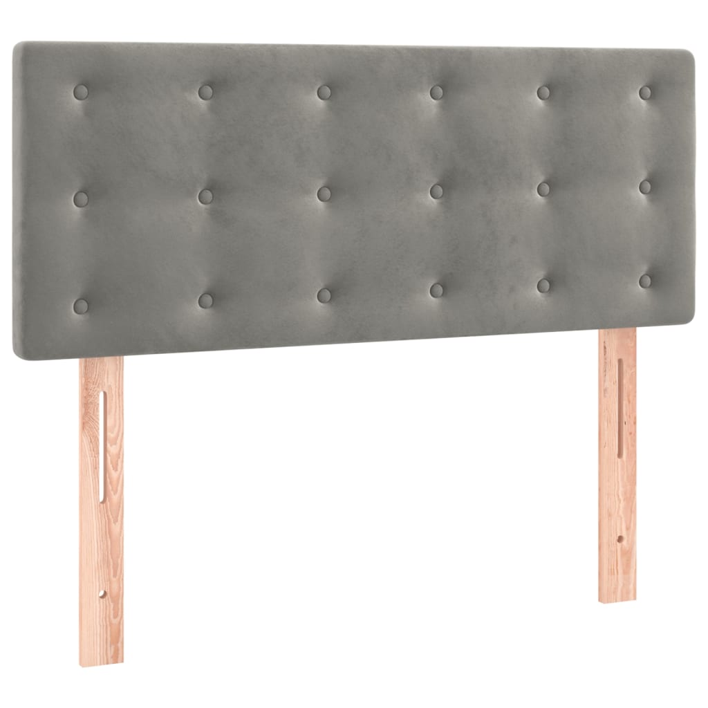 Letto a Molle con Materasso e LED Grigio Chiaro 120x200 cm Velluto