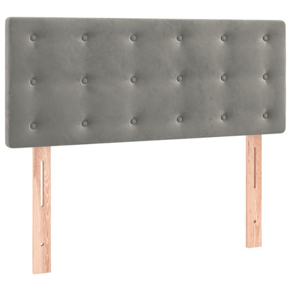 Letto a Molle con Materasso e LED Grigio Chiaro 120x200 cm Velluto