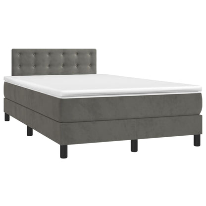 Letto a Molle con Materasso e LED Grigio Scuro 120x200 cm - homemem39