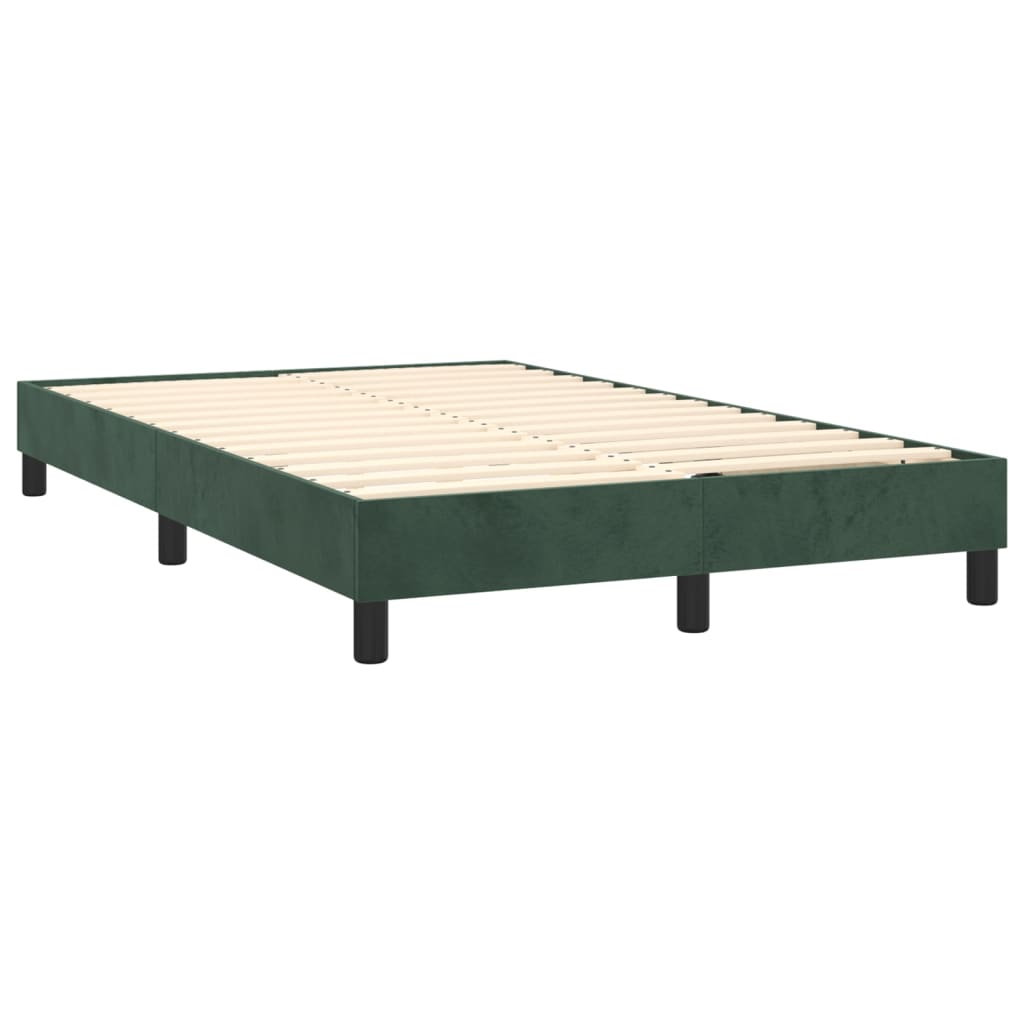 Letto a Molle con Materasso e LED Verde Scuro 120x200cm Velluto - homemem39