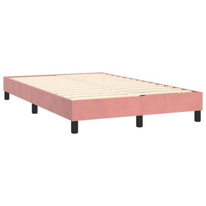 Letto a Molle con Materasso e LED Rosa 120x200 cm in Velluto - homemem39