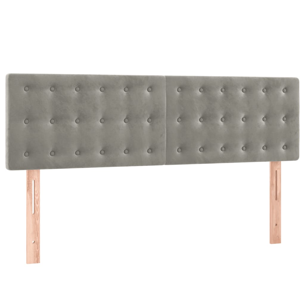 Letto a Molle con Materasso e LED Grigio Chiaro 140x190 cm Velluto