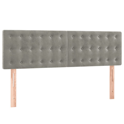 Letto a Molle con Materasso e LED Grigio Chiaro 140x190 cm Velluto