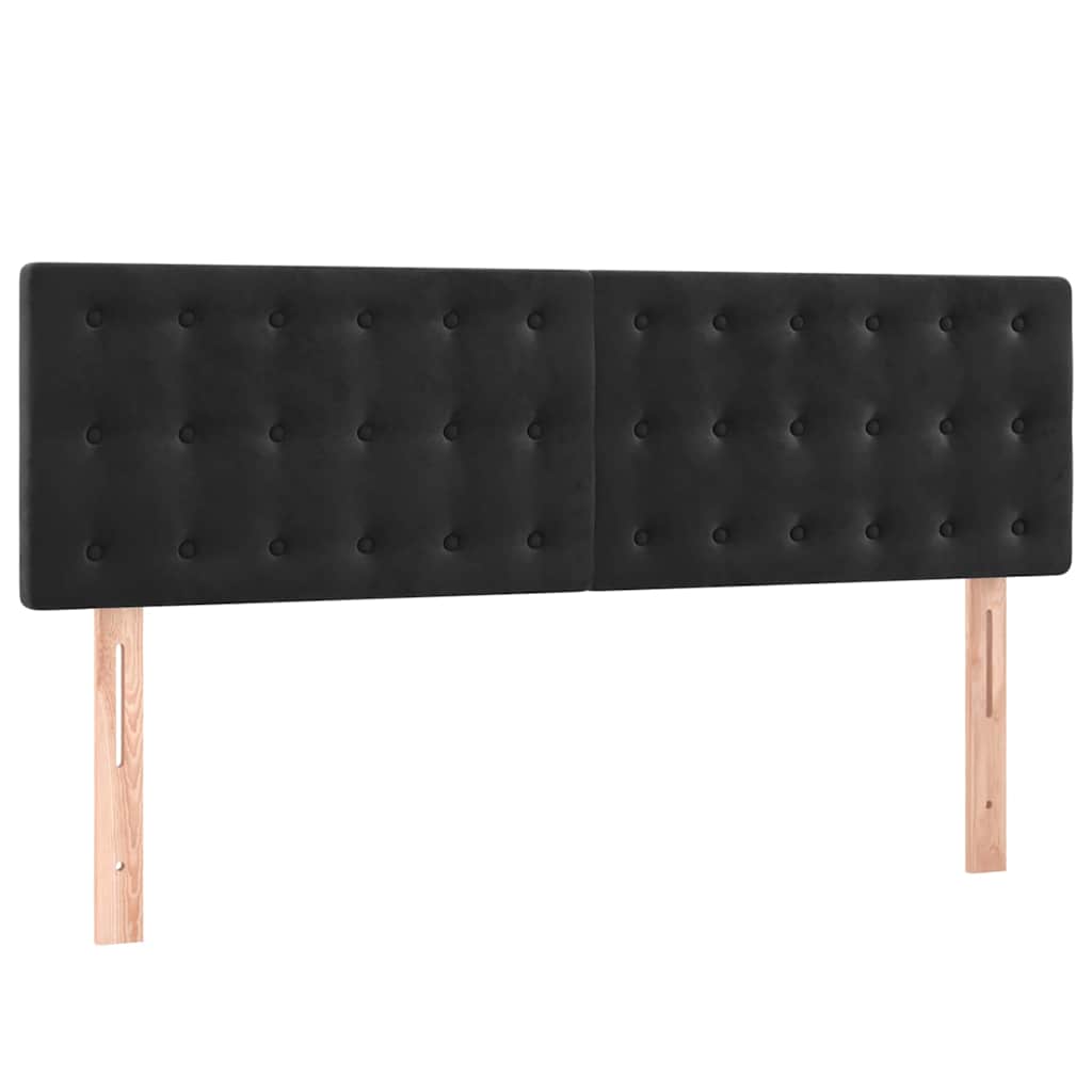 Letto a Molle con Materasso e LED Nero 140x190 cm in Velluto