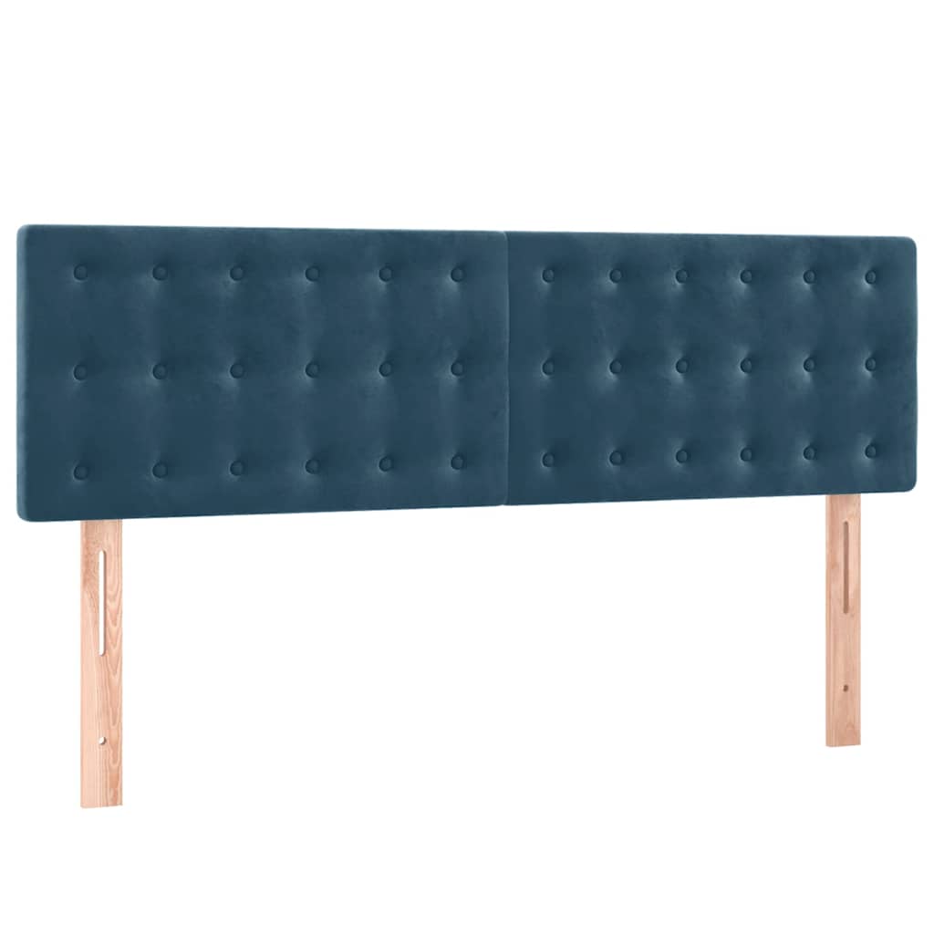 Letto a Molle con Materasso e LED Blu Scuro 140x190 cm