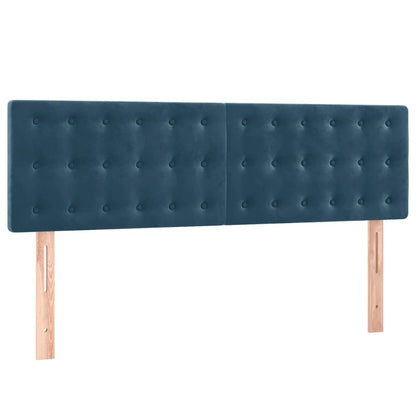 Letto a Molle con Materasso e LED Blu Scuro 140x190 cm
