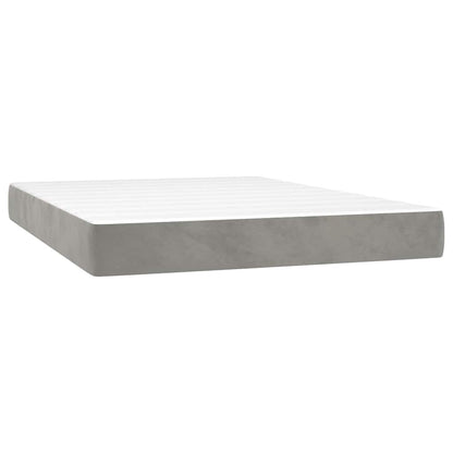 Letto a Molle con Materasso e LED Grigio Chiaro 140x200 cm