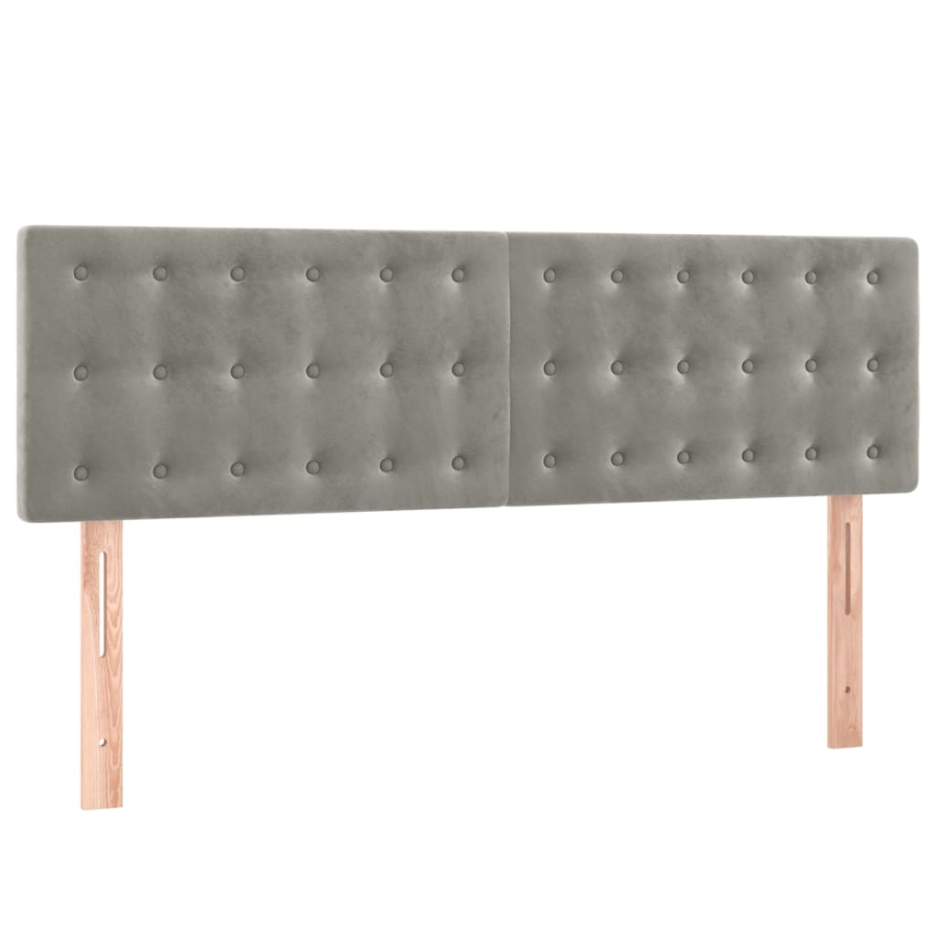 Letto a Molle con Materasso e LED Grigio Chiaro 140x200 cm Velluto