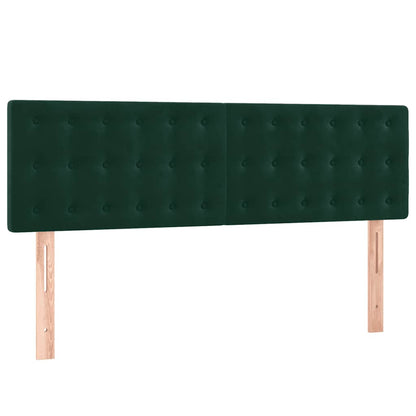 Letto a Molle con Materasso e LED Verde Scuro 140x200cm Velluto