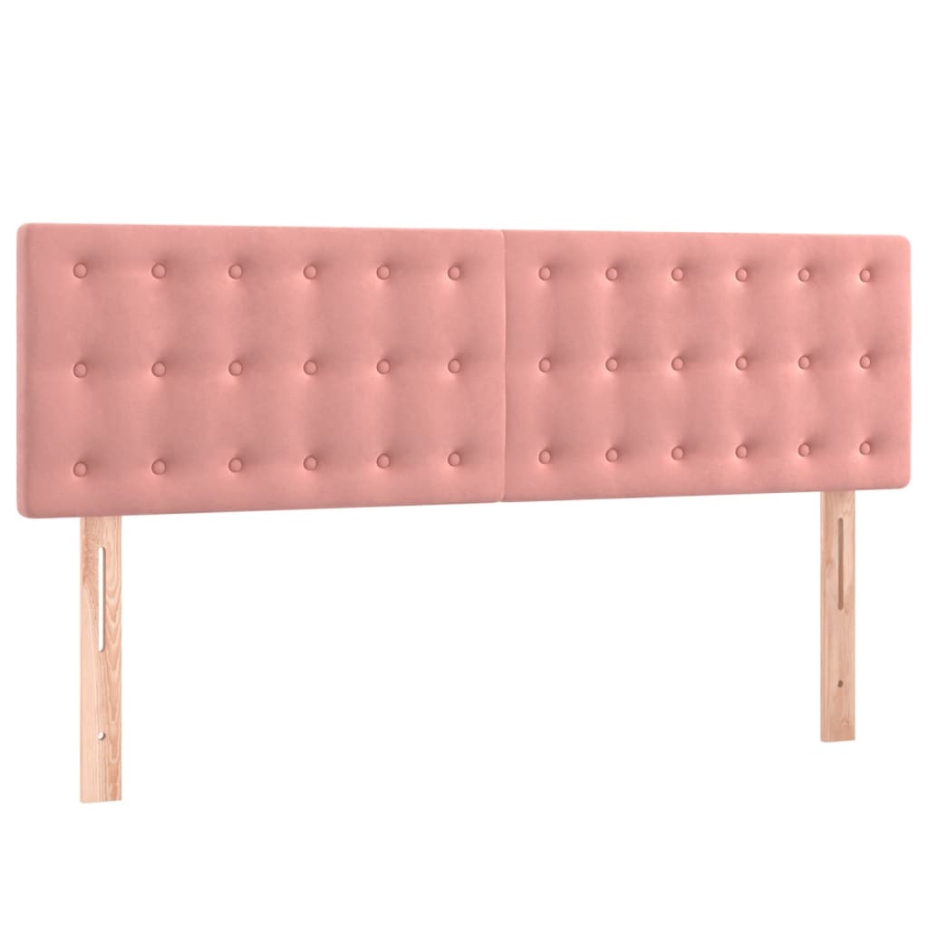 Letto a Molle con Materasso e LED Rosa 140x200 cm in Velluto